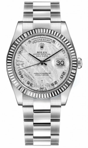 Montre Rolex Day-Date 36 bracelet d'huîtres en or blanc 118239