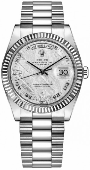 Montre Rolex Day-Date 36 en or blanc massif 18 carats avec diamants 118239