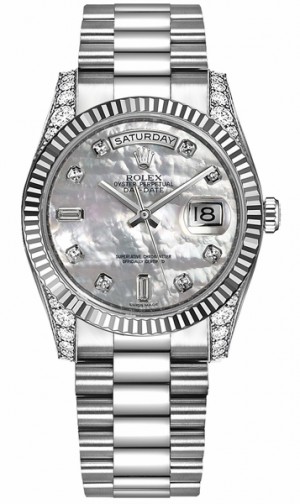Montre Rolex Day-Date 36 en or blanc et diamants 118339