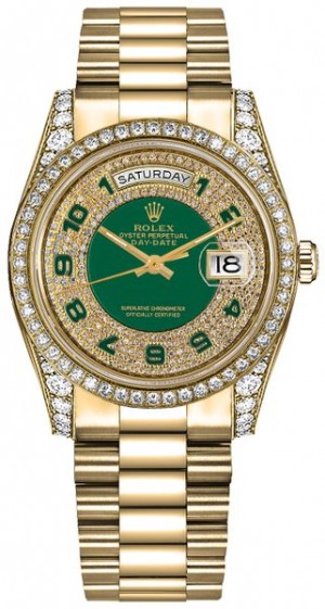 Rolex Day-Date 36 cadran en diamant vert Montre suisse 118388