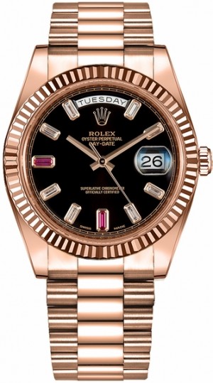 Montre Rolex Day-Date 41 en or rose massif 18 carats pour hommes 218235