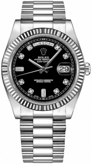 Rolex Day-Date 41 Montre pour homme avec cadran en diamant noir et or 218239