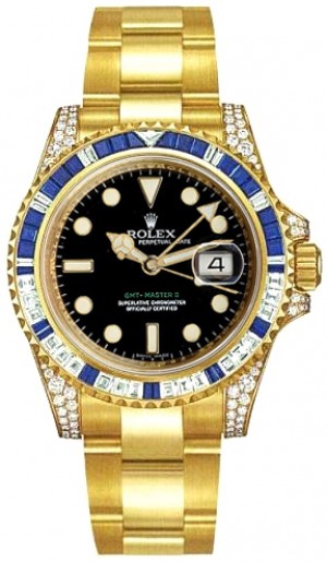 Montre Rolex GMT-Master II en or massif pour hommes 116758