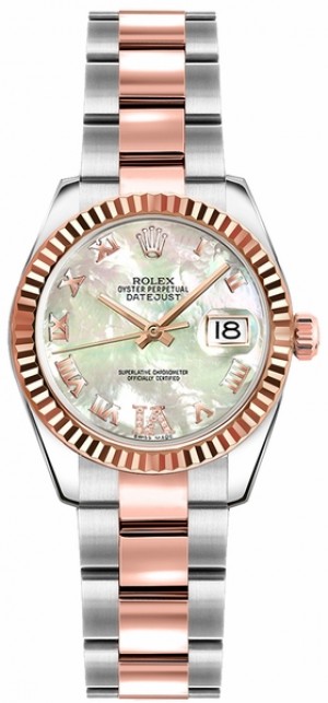 Rolex Lady-Datejust 26 Montre en nacre, or rose et acier 179171