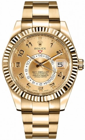 Montre Rolex Sky-Dweller en or pour hommes 326938