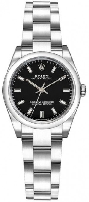 Rolex Oyster Perpetual 26 Montre pour femmes à cadran noir 176200