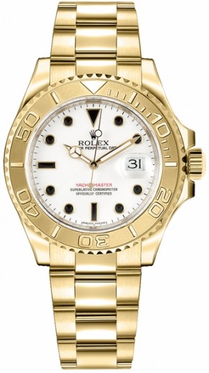 Montre Rolex Yacht-Master 35 en or pour hommes 168628