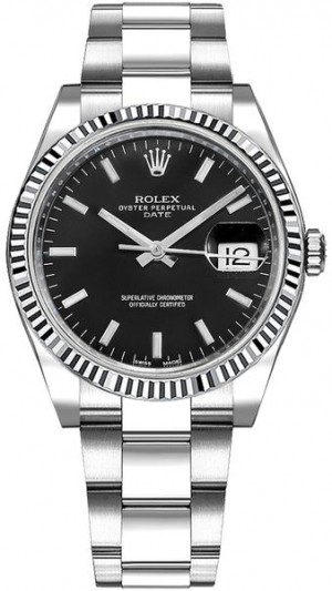 Rolex Oyster Perpetual Date 34 Montre à cadran noir 115234