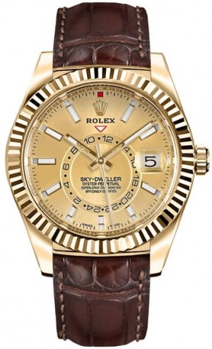 Montre Rolex Sky-Dweller en or jaune pour hommes 326138