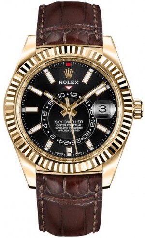 Rolex Sky-Dweller Montre pour homme à cadran noir 326138