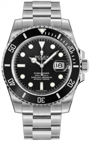 Montre Rolex Submariner Date à cadran noir pour hommes 116610LN