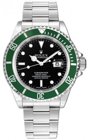 Rolex Submariner Date Kermit Black Dial Men's Watch 16610