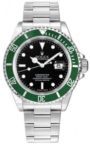 Rolex Submariner Date Kermit Black Dial Men's Watch 16610